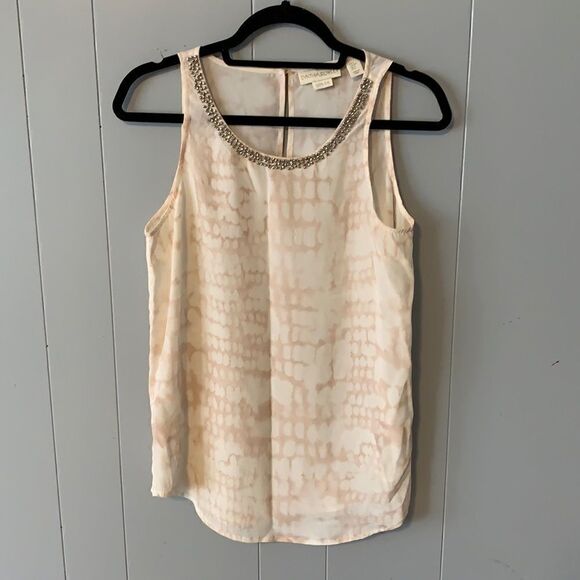 Cynthia Rowley Silk Tank with Beading Size Small - Picture 1 of 5